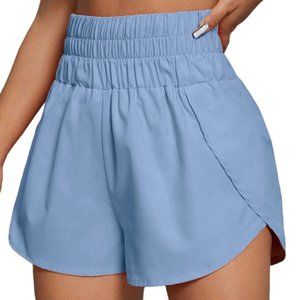 Fusipu Women Shorts Solid Color Loose Type High Waist Split Comfortable Shorts